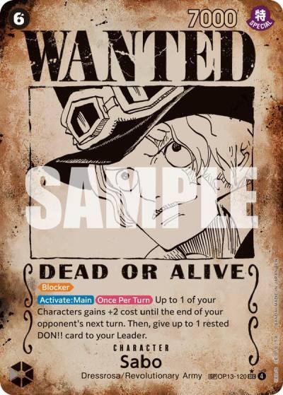 Sabo (120) (Wanted Poster) OP13-120 Carrying On His Will Card