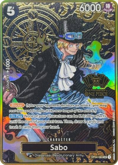 Sabo (One Piece Japanese Version 2nd Anniversary Set) OP04-083 One Piece Promotion Cards Card