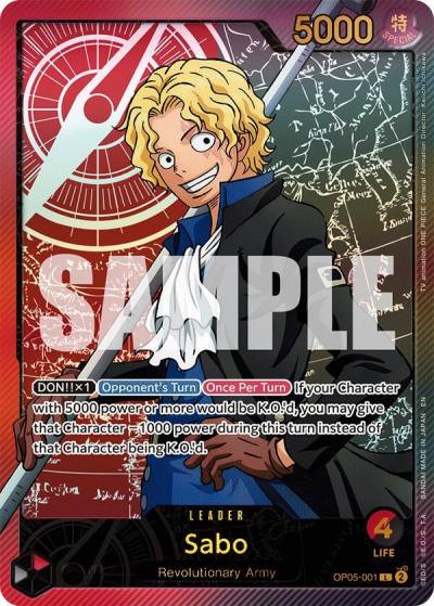 Sabo (SP) OP05-001 Extra Booster: Anime 25th Collection Card