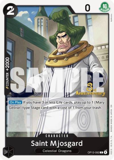Saint Mjosgard OP13-092 Carrying On His Will: 3rd Anniversary Tournament Cards Card