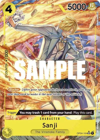 Sanji (104) (Alternate Art) OP04-104 Kingdoms of Intrigue Card
