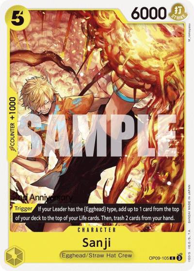 Sanji (105) OP09-105 Emperors in the New World: 2nd Anniversary Tournament Cards Card