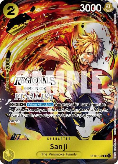 Sanji (Online Regional 2024) [Finalist] OP03-102 One Piece Promotion Cards Card