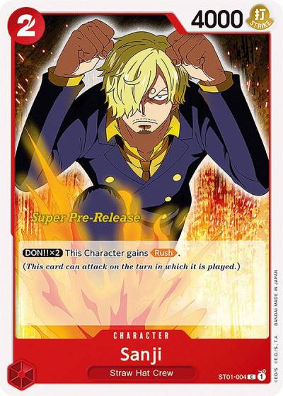 Sanji ST01-004 Super Pre-Release Starter Deck 1: Straw Hat Crew Card