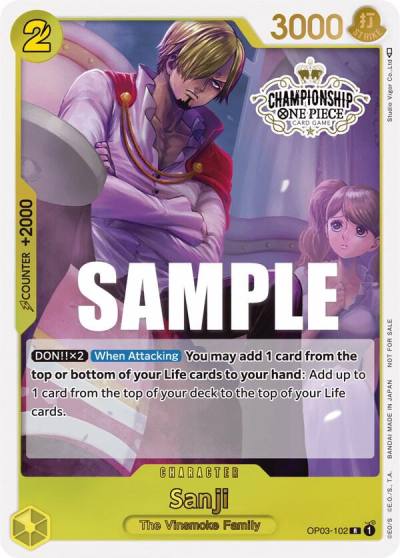Sanji (Store Championship Participation Pack Vol. 2) OP03-102 One Piece Promotion Cards Card