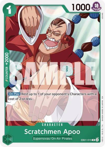 Scratchmen Apoo (Reprint) EB01-015 Starter Deck 24: GREEN Jewelry Bonney Card