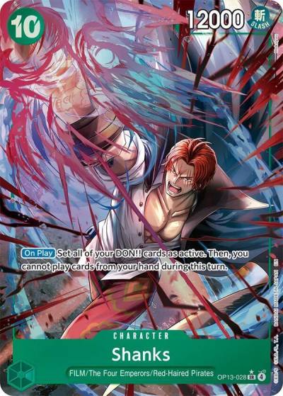 Shanks (028) (Alternate Art) OP13-028 Carrying On His Will Card