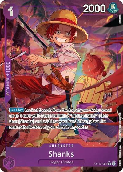 Shanks (065) (Alternate Art) OP13-065 Carrying On His Will Card