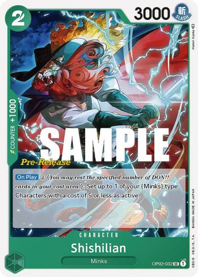 Shishilian OP02-032 Paramount War Pre-Release Cards Card