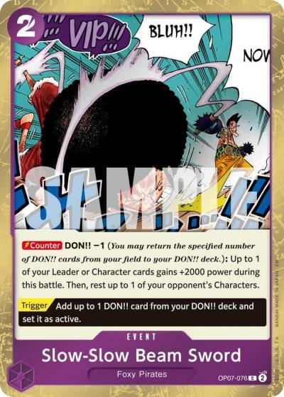 Slow-Slow Beam Sword (Pirate Foil) OP07-076 Premium Booster -The Best- Vol. 2 Card
