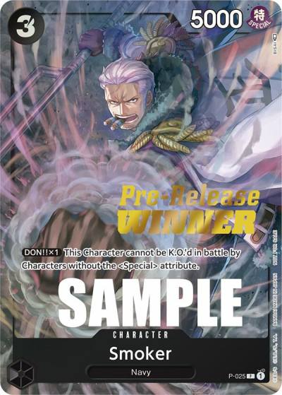 Smoker (Pre-Release) [Winner] P-025 One Piece Promotion Cards Card