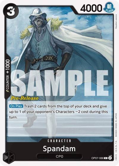 Spandam OP07-086 500 Years in the Future Pre-Release Cards Card
