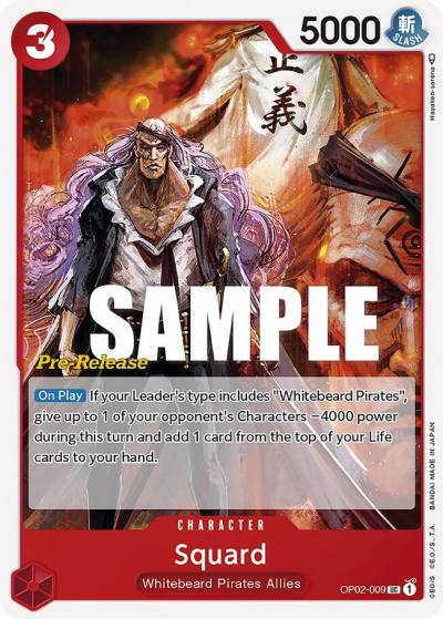 Squard OP02-009 Paramount War Pre-Release Cards Card