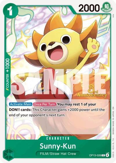 Sunny-Kun OP13-026 Carrying On His Will: 3rd Anniversary Tournament Cards Card