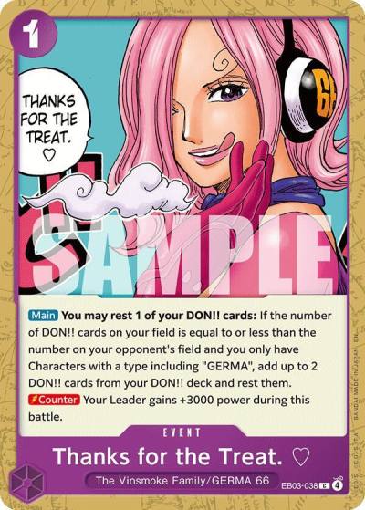 Thanks for the Treat. EB03-038 Extra Booster: One Piece Heroines Edition Card
