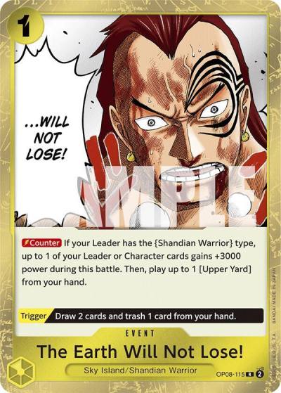 The Earth Will Not Lose! OP08-115 Two Legends Card