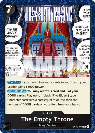 The Empty Throne OP13-099 Carrying On His Will: 3rd Anniversary Tournament Cards Card