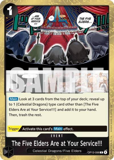 The Five Elders Are at Your Service!!! OP13-096 Carrying On His Will Card