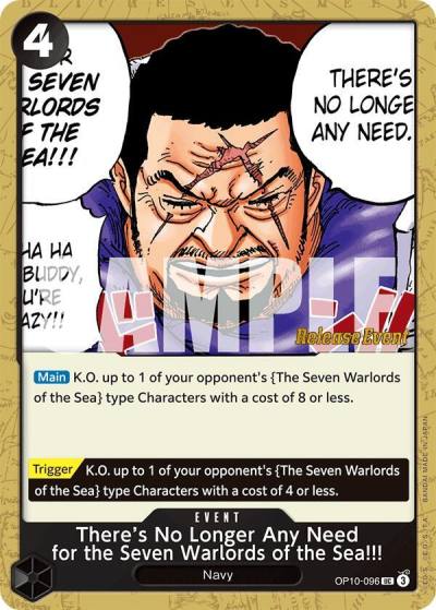 There's No Longer Any Need for the Seven Warlords of the Sea!!! OP10-096 Royal Blood Release Event Cards Card