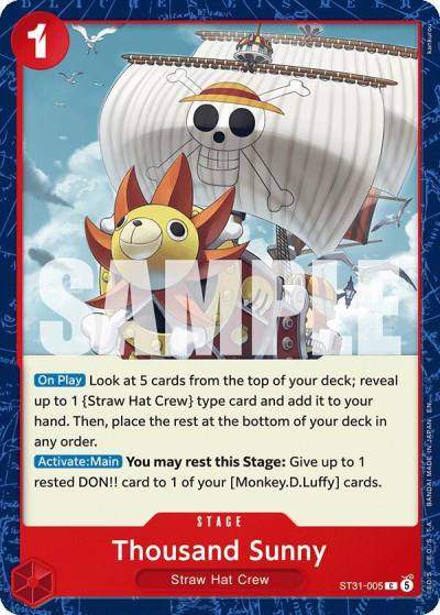 Thousand Sunny ST31-005 Starter Deck 31: RED Monkey.D.Luffy Card