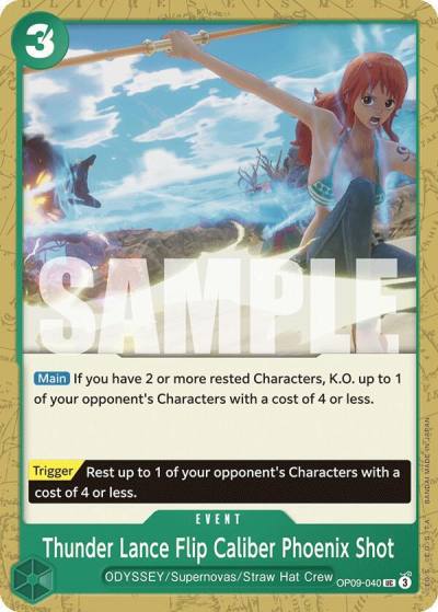 Thunder Lance Flip Caliber Phoenix Shot OP09-040 Emperors in the New World Card