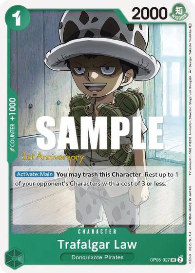 Trafalgar Law (027) OP05-027 Awakening of the New Era: 1st Anniversary Tournament Cards Card