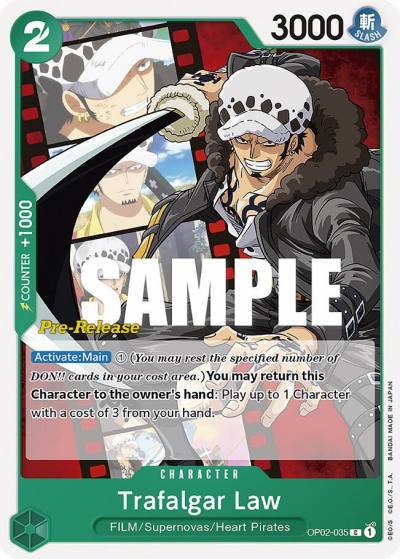 Trafalgar Law OP02-035 Paramount War Pre-Release Cards Card