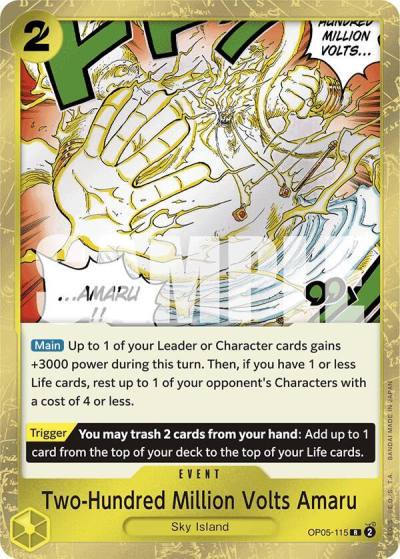 Two-Hundred Million Volts Amaru (Jolly Roger Foil) OP05-115 Premium Booster -The Best- Card