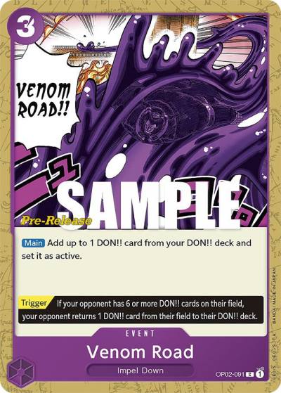 Venom Road OP02-091 Paramount War Pre-Release Cards Card