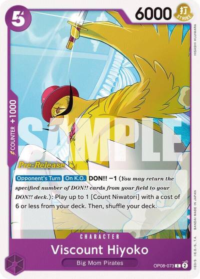 Viscount Hiyoko OP08-073 Two Legends Pre-Release Cards Card