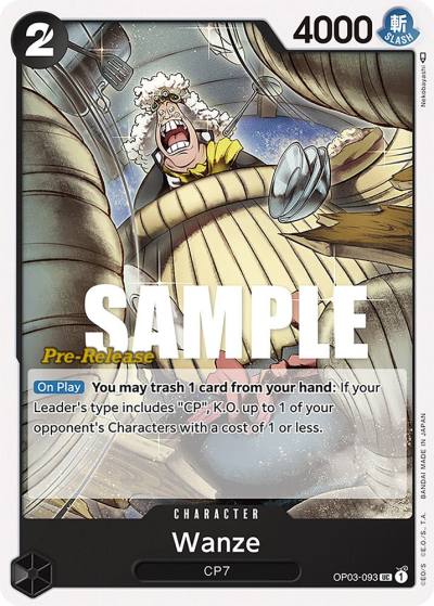 Wanze OP03-093 Pillars of Strength Pre-Release Cards Card