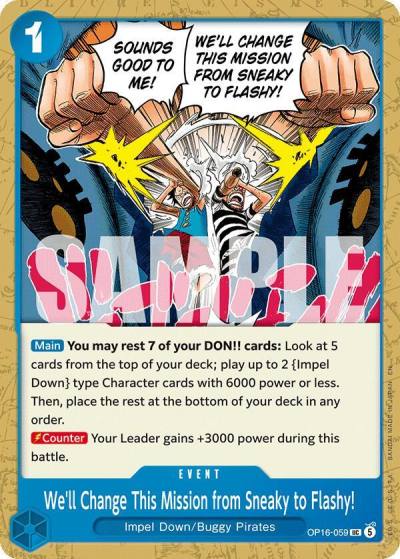 We'll Change This Mission from Sneaky to Flashy! OP16-059 The Time of Battle Card
