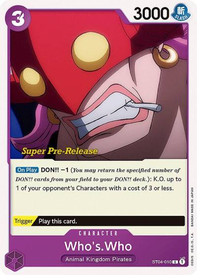 Who's.Who ST04-010 Super Pre-Release Starter Deck 4: Animal Kingdom Pirates Card