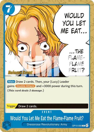 Would You Let Me Eat the Flame-Flame Fruit? OP15-056 Adventure on Kami's Island Release Event Cards Card