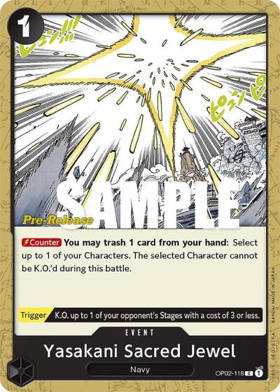 Yasakani Sacred Jewel OP02-118 Paramount War Pre-Release Cards Card