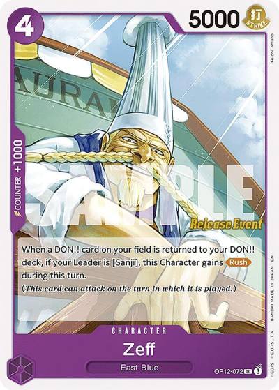Zeff OP12-072 Legacy of the Master Release Event Cards Card