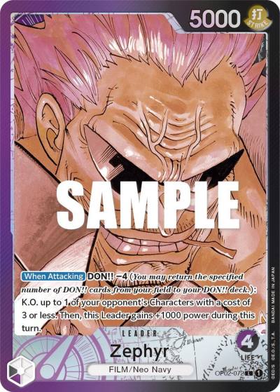 Zephyr (Alternate Art) OP02-072 Paramount War Card