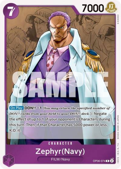 Zephyr (Navy) OP06-074 Wings of the Captain Card
